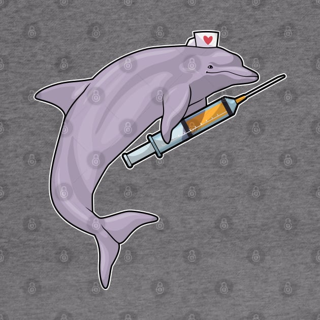 Dolphin as Nurse with Syringe by Markus Schnabel